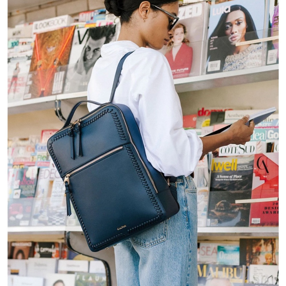 Navy Calpak Laptop Backpack
